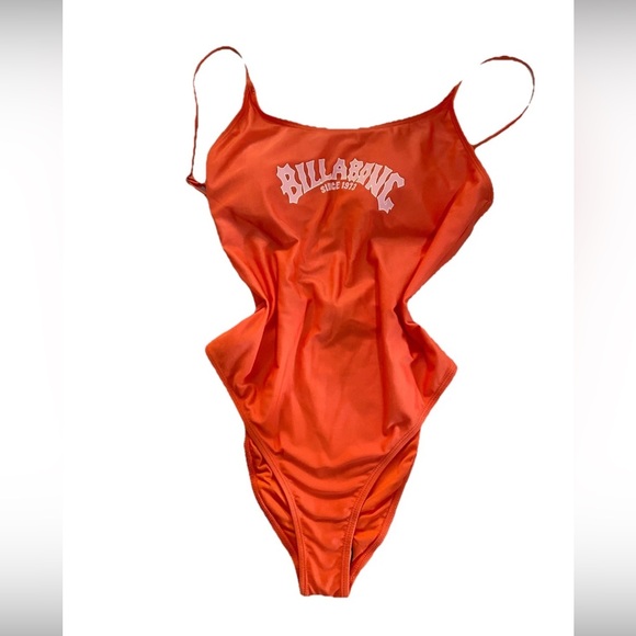 Billabong Size L Orange Papaya Brand New Women’s One Piece Adjustable Swimsuit